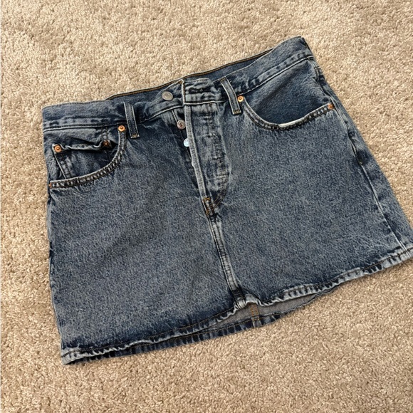 Levi's Dresses & Skirts - Levi's Dark Wash Denim Mini Skirt, Size 30" Waist